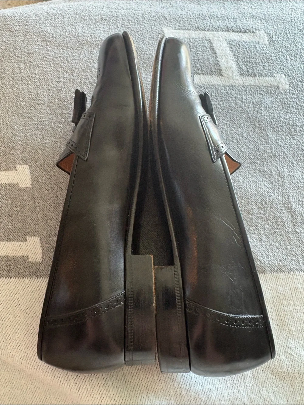 Salvatore Ferragamo Black Leather Tassel Loafers Shoes Men’s 9.5 D